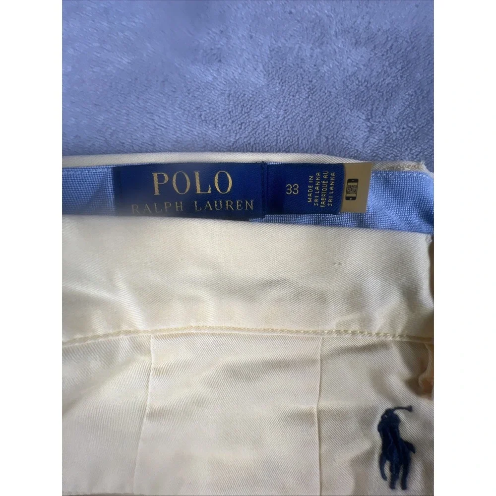 Polo Ralph Lauren Yellow Stretch Classic Fit Cotton Blend Mens Chino Size 33